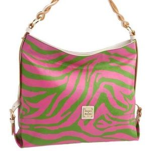 Pink and Green Zebra Dooney and Bourke Purse